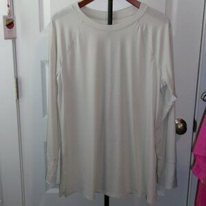 Tek Gear Long Sleeve Very Cool Tunic Side Slits Size L Winter White